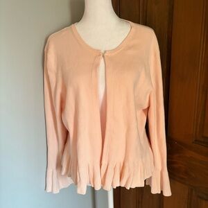 Gal Meets Glam XL Extra Large Cara Ribbed Cardigan Long Sleeve Preppy Classic